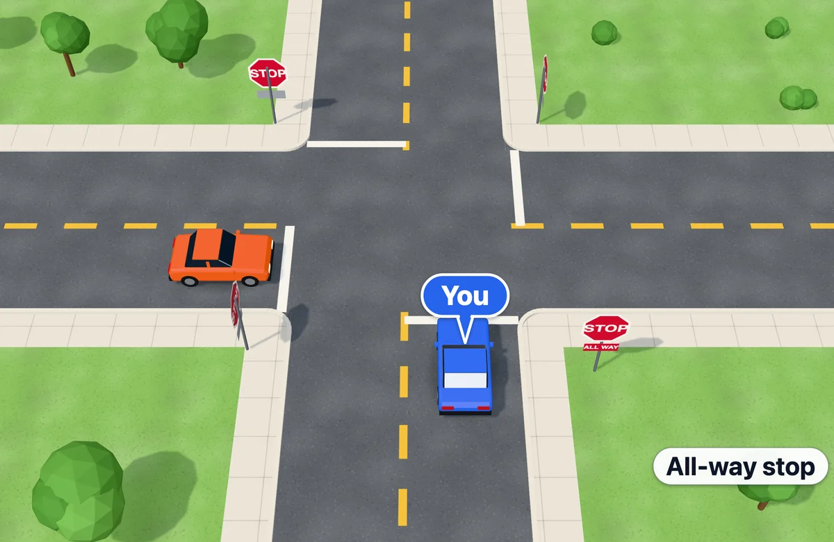 Four-way stop: you and a car on your left arrive at the same time