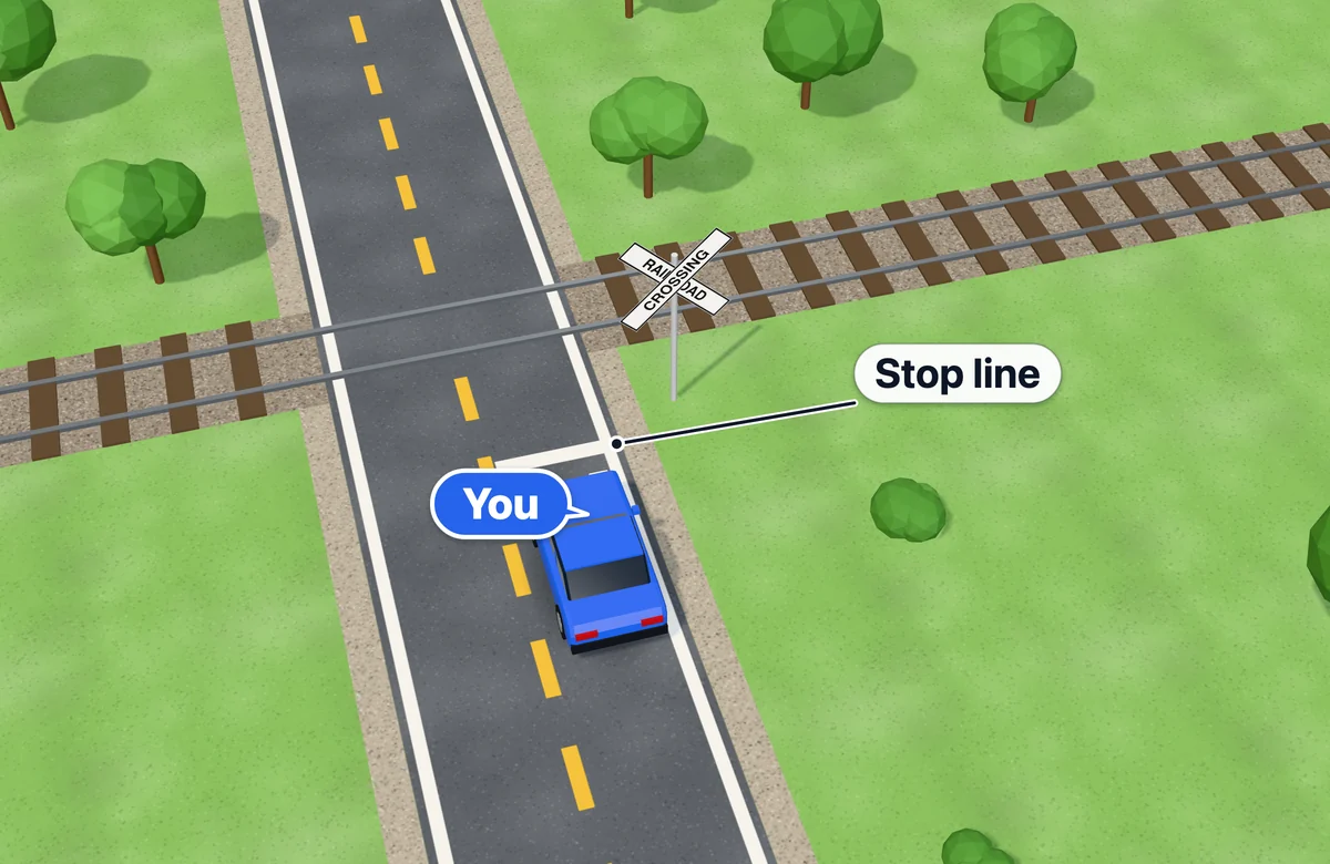 Highway-rail grade crossing with a crossbuck sign and no train in sight